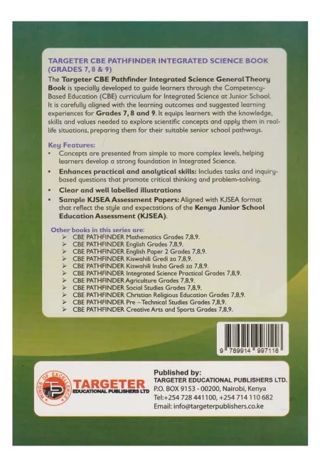 CBC Integrated Science textbook for Grades 7 8 9 Kenya Targeter Pathfinder Junior School Science book